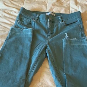 Loft size 2 seafoam blue color denim ankle jeans